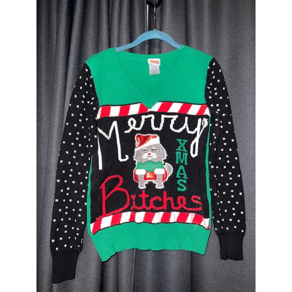 Ugly Christmas Sweater Xmas Size Small Cat Spencer’s - Picture 1 of 3